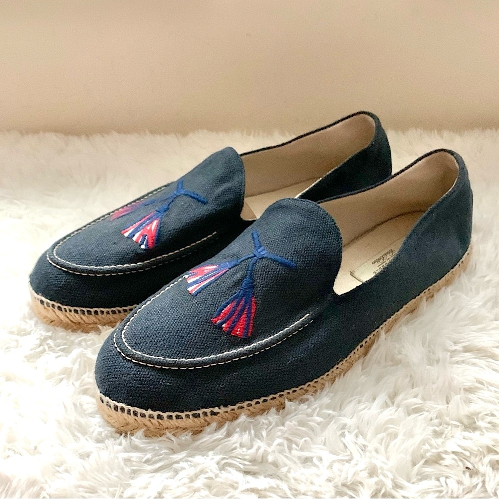 Stubbs & Wootton Mens Espadrille Embroidered Canvas Loafers 11 11.5
